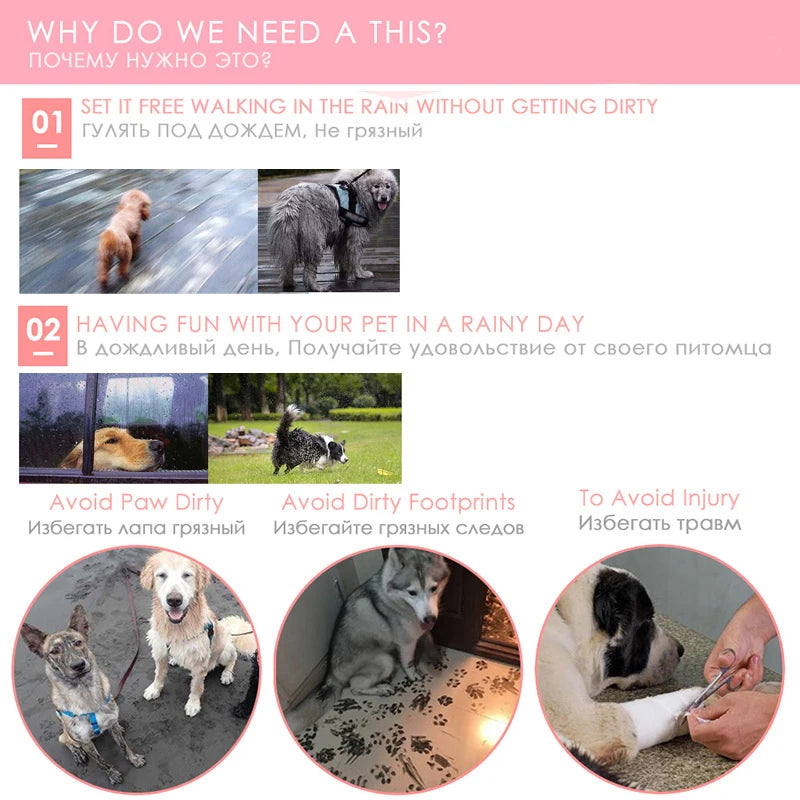 4pcs Pet Dog Shoes Waterproof Anti-slip Rain Snow Boots Footwear Summer for Small Cat Puppy Pet Products