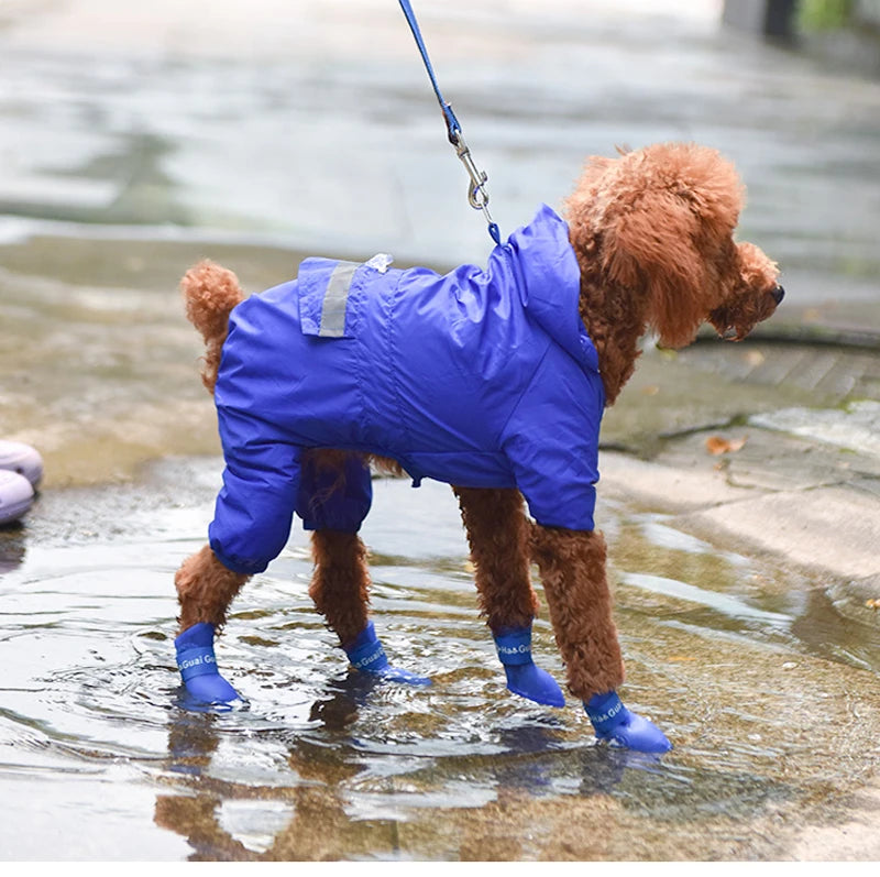 4pcs Pet Dog Shoes Waterproof Anti-slip Rain Snow Boots Footwear Summer for Small Cat Puppy Pet Products