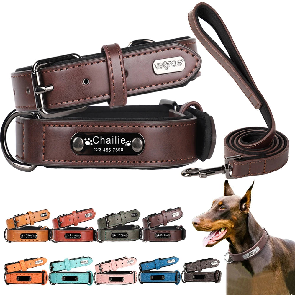 Leather Dog Collar For Big Dogs Cats Adjustable Pet Dog Collar Luxury Designer For Small Dogs Leather Accessories