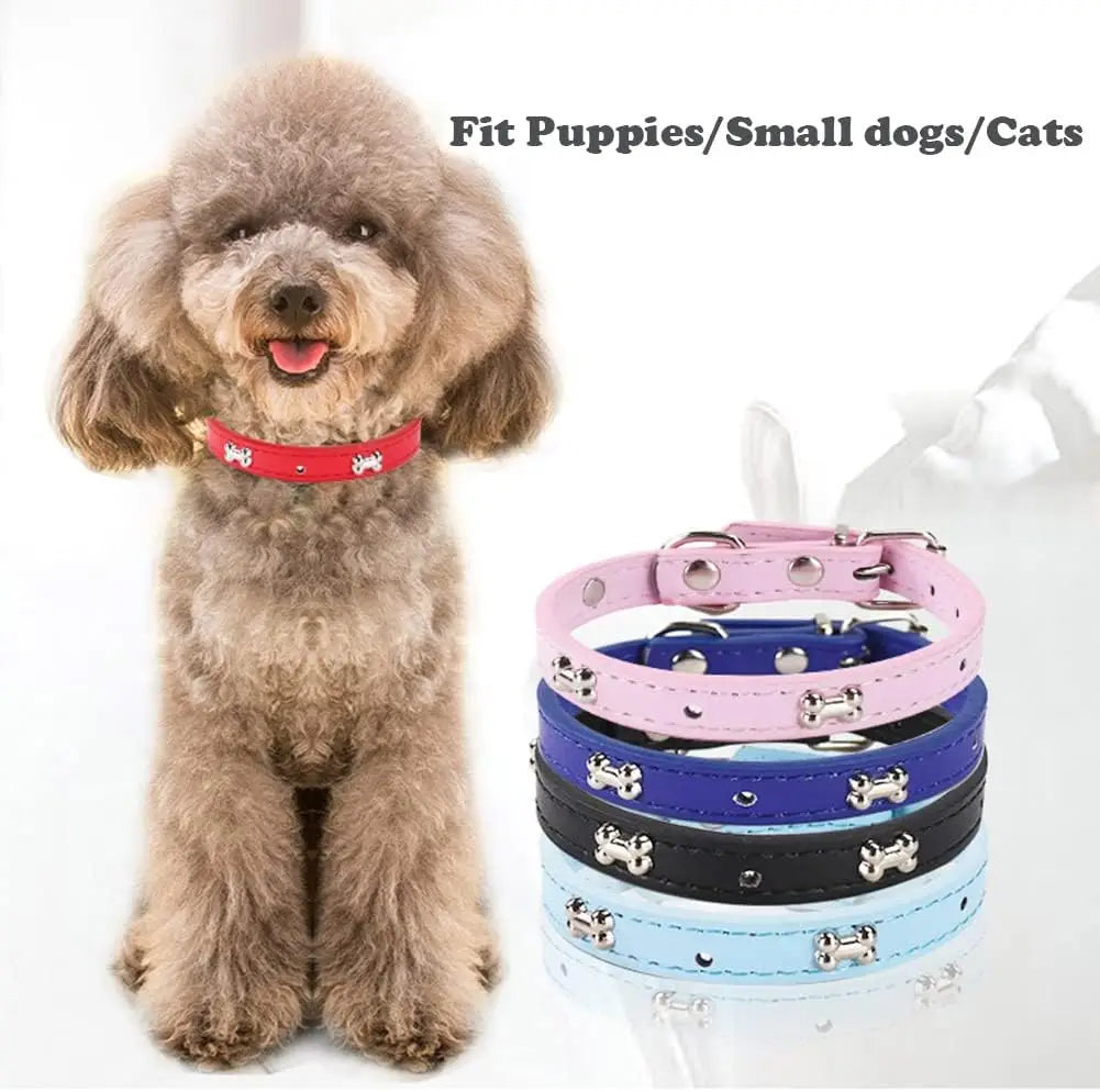Leather Dog Collar For Big Dogs Cats Adjustable Pet Dog Collar Luxury Designer For Small Dogs Leather Accessories