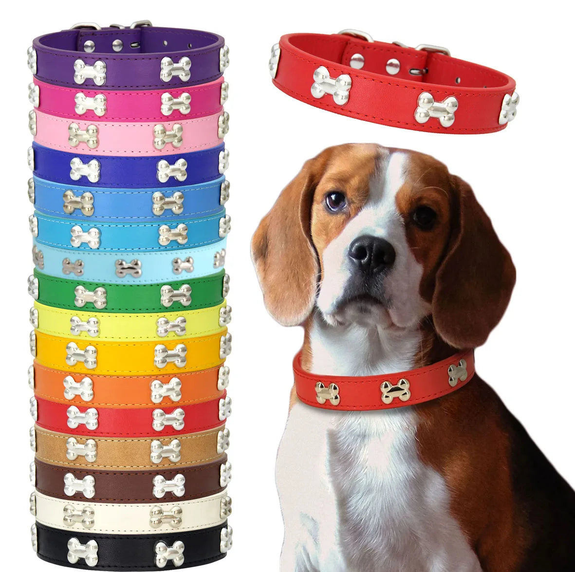 Leather Dog Collar For Big Dogs Cats Adjustable Pet Dog Collar Luxury Designer For Small Dogs Leather Accessories