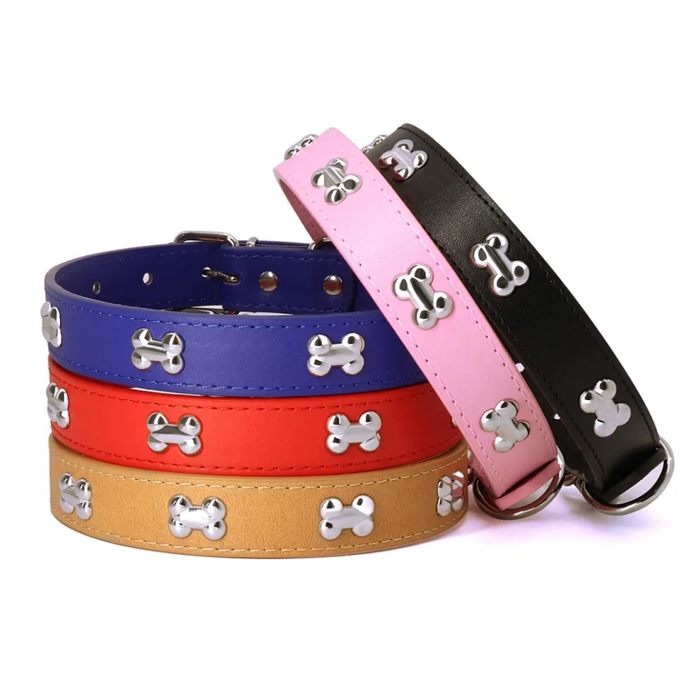 Leather Dog Collar For Big Dogs Cats Adjustable Pet Dog Collar Luxury Designer For Small Dogs Leather Accessories