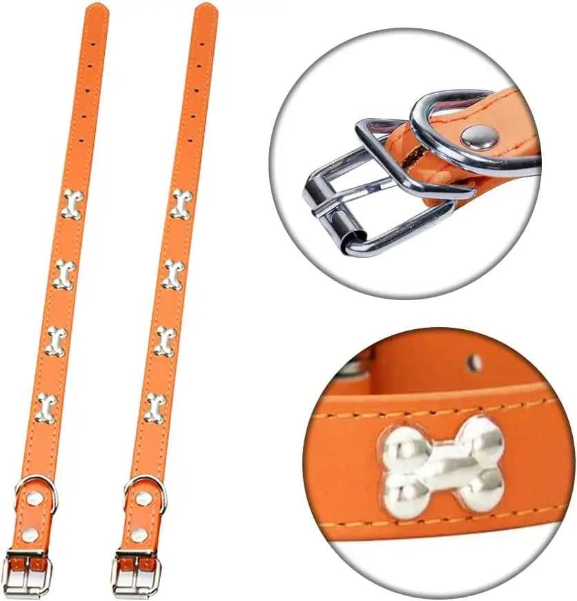 Leather Dog Collar For Big Dogs Cats Adjustable Pet Dog Collar Luxury Designer For Small Dogs Leather Accessories