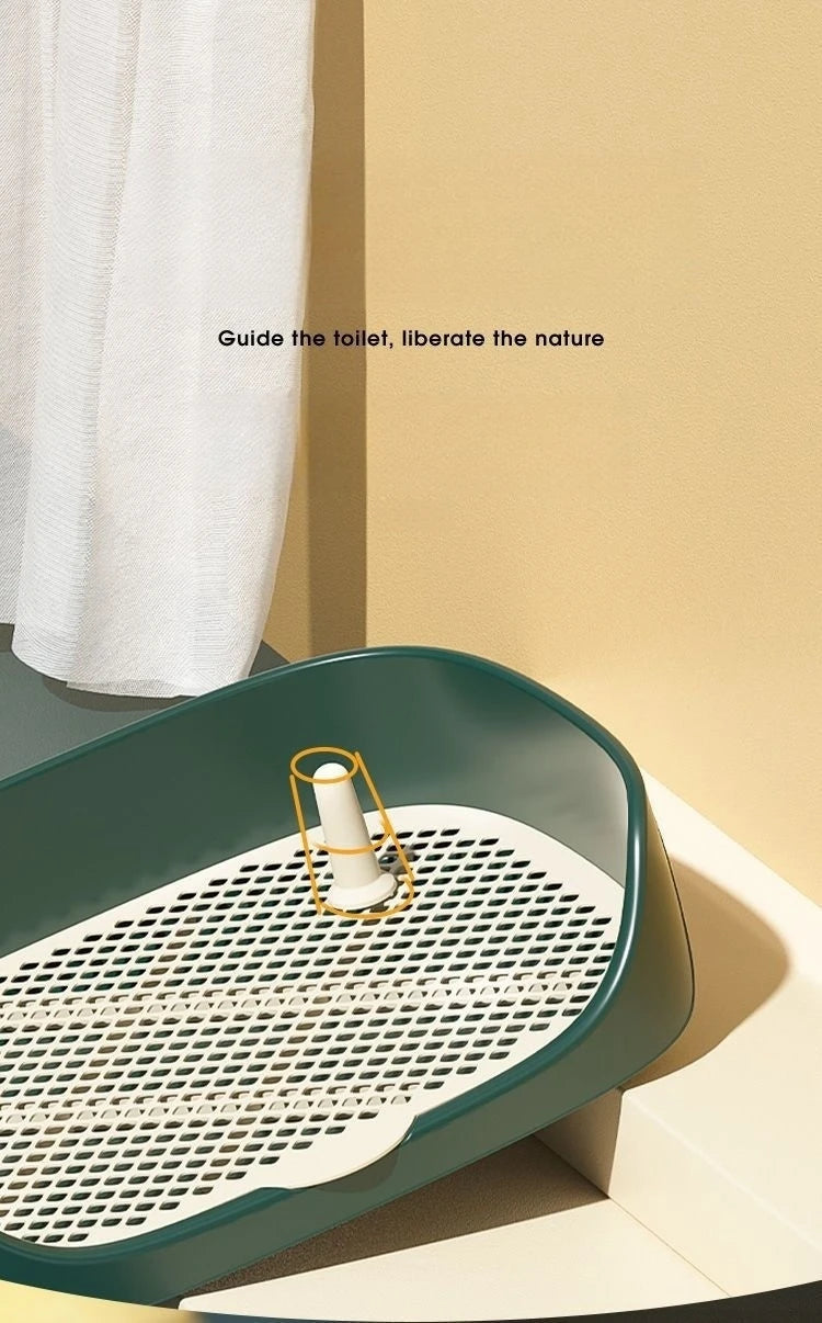 Portable Pet Toliet Training Plastic with Pillar Toilet Mat Training Potty Dog Pad Tray Toilet Training Urinary Trainer Pee Pad