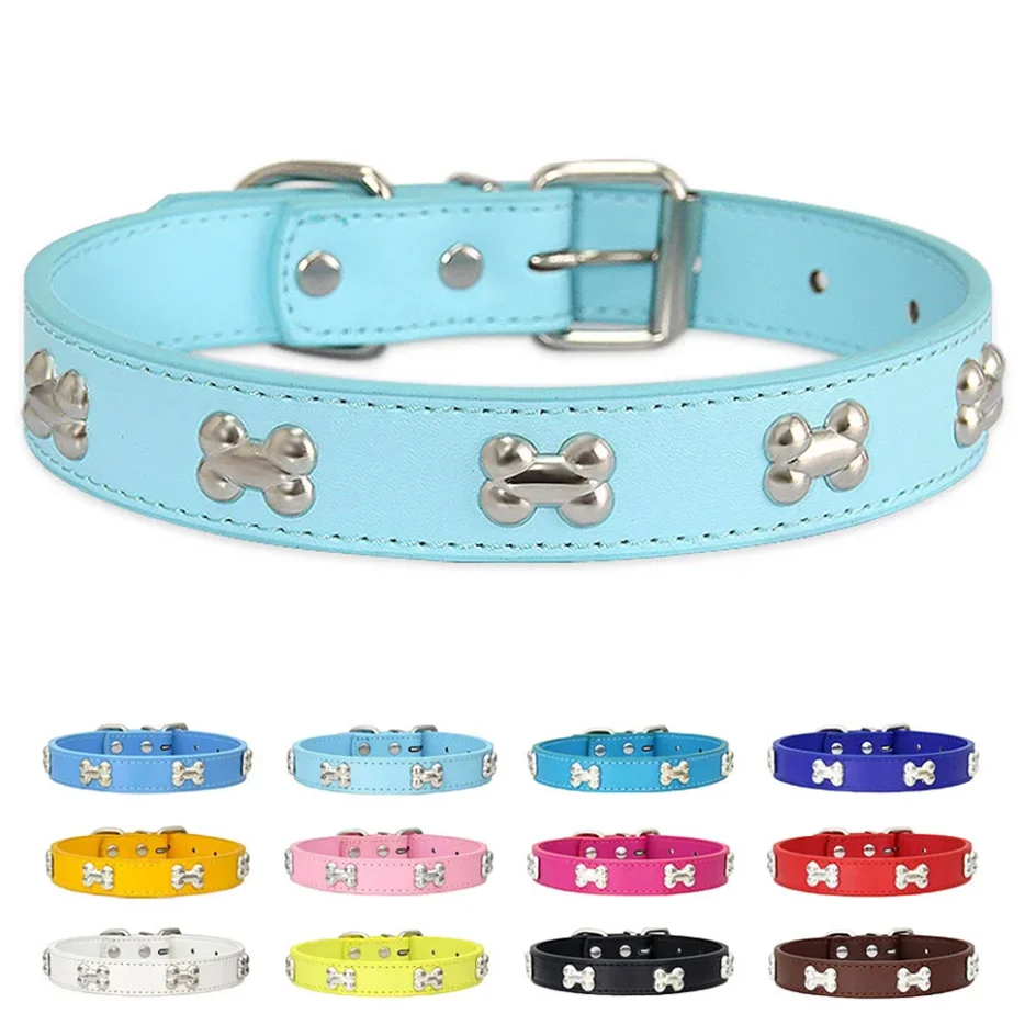 Leather Dog Collar For Big Dogs Cats Adjustable Pet Dog Collar Luxury Designer For Small Dogs Leather Accessories