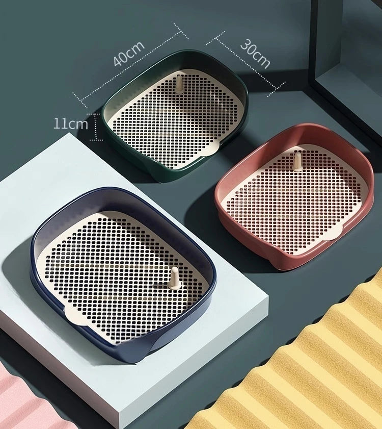 Portable Pet Toliet Training Plastic with Pillar Toilet Mat Training Potty Dog Pad Tray Toilet Training Urinary Trainer Pee Pad