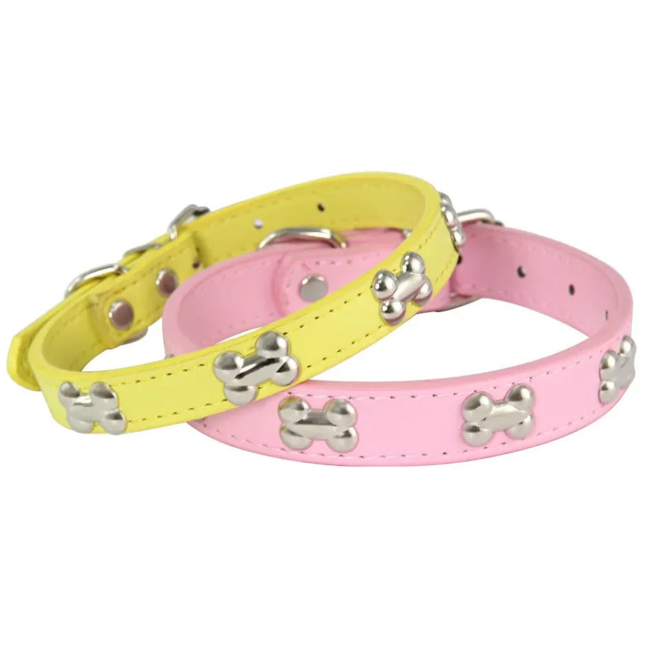 Leather Dog Collar For Big Dogs Cats Adjustable Pet Dog Collar Luxury Designer For Small Dogs Leather Accessories