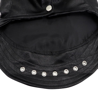 Cool Leather Dog Jacket Coat Warm Winter Dog Clothes French Bulldog Waterproof Pet Clothing Outfit for Small Medium Dogs Black